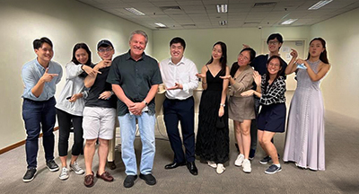 Allen with students